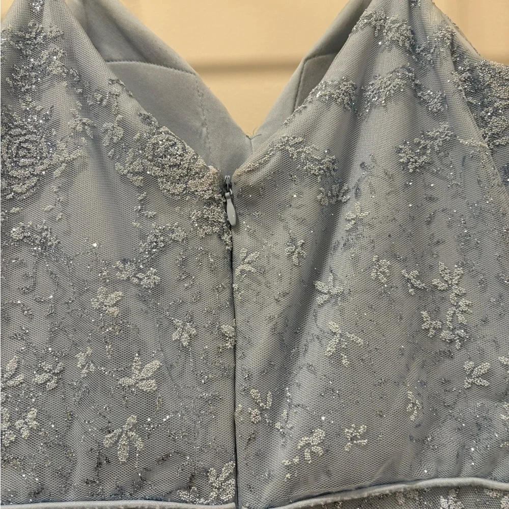 MARINA Light Blue Lace Maxi Dress bridesmaid/prom dress - Picture 6 of 11
